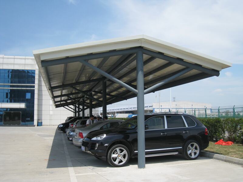民用建筑如彩钢车棚推荐厚度0.4-0.5mm